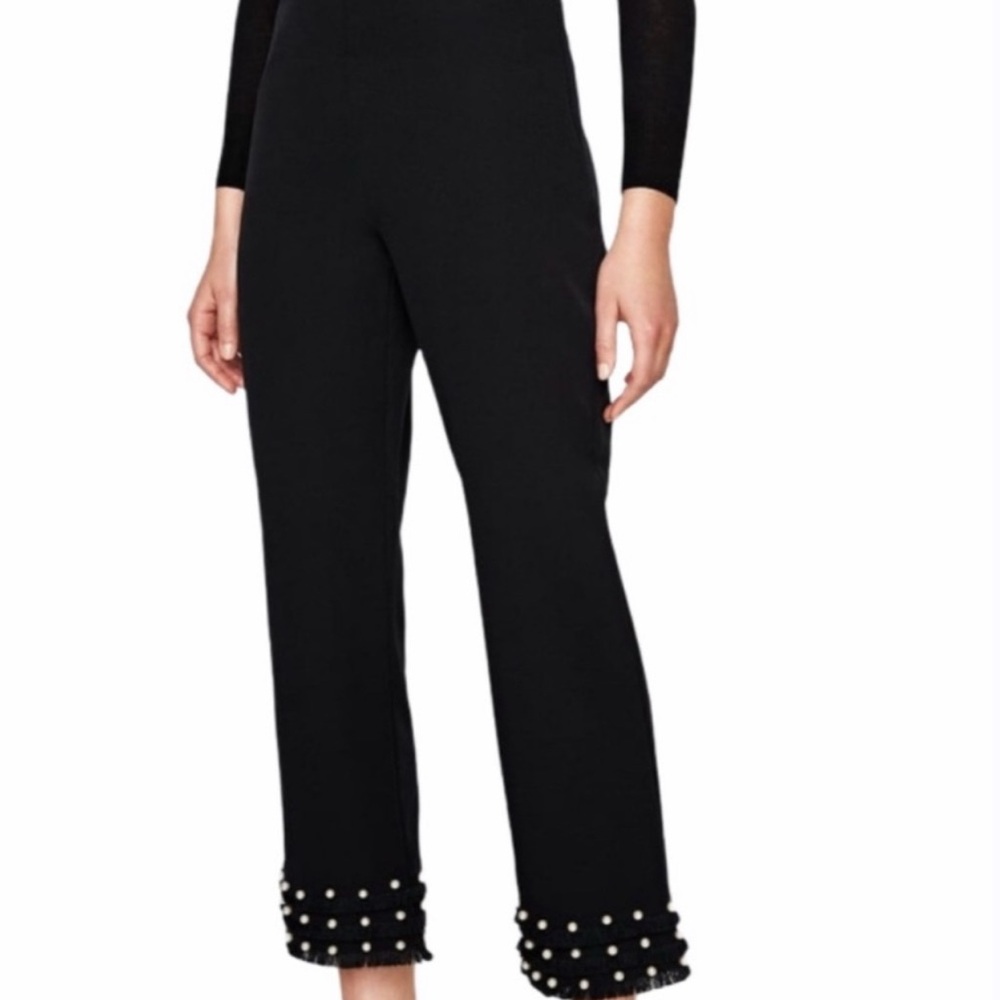 Zara Black Ankle-Length Jumpsuit with Bead Embellishments